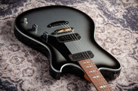 Powers Electric A-Type Silverburst, FF42 Black, Black, Brass, Dark Knobs, HardTail #B289