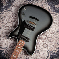 Powers Electric A-Type Silverburst, FF42 Black, Black, Brass, Dark Knobs, HardTail #B289