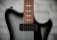 Powers Electric A-Type Silverburst, FF42 Black, Black, Brass, Dark Knobs, HardTail #B289