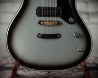 Powers Electric A-Type Silverburst, FF42 Black, Black, Brass, Dark Knobs, HardTail #B289