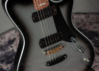 Powers Electric A-Type Silverburst, FF42 Black, Black, Brass, Dark Knobs, HardTail #B289