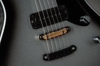 Powers Electric A-Type Silverburst, FF42 Black, Black, Brass, Dark Knobs, HardTail #B289