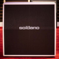 Soldano 4x12 Slant Cabinet White Tolex Black Grill