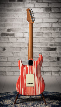 Suhr Custom Classic S Fiesta Red/Olympic White Drip SN# 72527