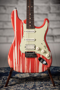 Suhr Custom Classic S Fiesta Red/Olympic White Drip SN# 72527