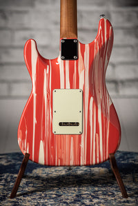 Suhr Custom Classic S Fiesta Red/Olympic White Drip SN# 72527