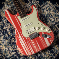 Suhr Custom Classic S Fiesta Red/Olympic White Drip SN# 72527