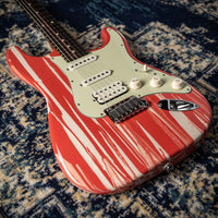 Suhr Custom Classic S Fiesta Red/Olympic White Drip SN# 72527