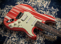 Suhr Custom Classic S Fiesta Red/Olympic White Drip SN# 72527