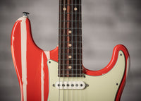 Suhr Custom Classic S Fiesta Red/Olympic White Drip SN# 72527