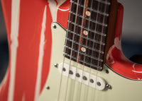 Suhr Custom Classic S Fiesta Red/Olympic White Drip SN# 72527
