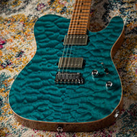Suhr Custom Modern T Quilt Top Roasted Body Ocean Blue SN#73987 USED