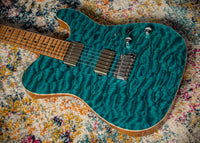 Suhr Custom Modern T Quilt Top Roasted Body Ocean Blue SN#73987 USED