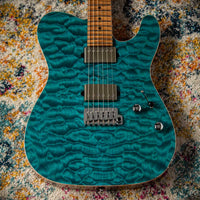Suhr Custom Modern T Quilt Top Roasted Body Ocean Blue SN#73987 USED