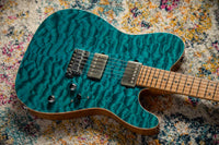 Suhr Custom Modern T Quilt Top Roasted Body Ocean Blue SN#73987 USED
