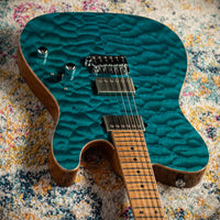 Suhr Custom Modern T Quilt Top Roasted Body Ocean Blue SN#73987 USED