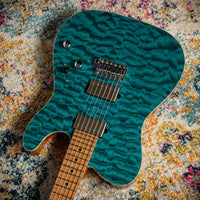 Suhr Custom Modern T Quilt Top Roasted Body Ocean Blue SN#73987 USED