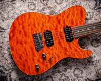 Suhr Oso, Short Scale, Alder, Figured Maple, Orange, Roasted Maple, Indian Rosewood, Suhr 2-Post #90034 Used