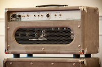 Two Rock Classic Reverb 100 Watt Head and Matching 2x12 Cab,Silver Chassic,Grey Suede, Vintage Silver Cloth, Silver Piping SN: 1462 /22054