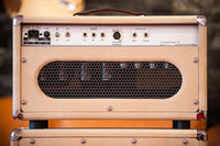 Two-Rock Classic Reverb Signature 100 watt head, silver anodize, camel suede, cane cloth, beige piping w/ Matching 2x12 Cab #1557/22420