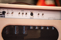 Two-Rock Classic Reverb Signature 100 watt head, silver anodize, camel suede, cane cloth, beige piping w/ Matching 2x12 Cab #1557/22420
