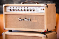 Two-Rock Classic Reverb Signature 100 watt head, silver anodize, camel suede, cane cloth, beige piping w/ Matching 2x12 Cab #1557/22420