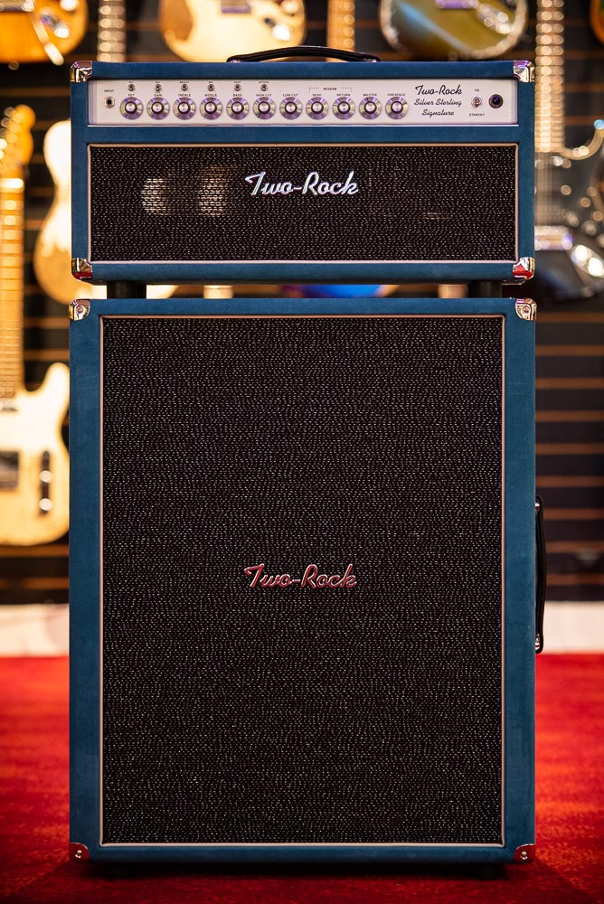 Two Rock Silver Sterling Signature 100W Head Medium Blue Suede with 2x12 Matching Cab # 1281/21569