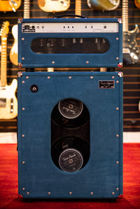 Two Rock Silver Sterling Signature 100W Head Medium Blue Suede with 2x12 Matching Cab # 1281/21569