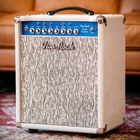 Two-Rock Studio Overdrive Combo blue chassis, white suede, EC Collins black and white pinstripe cloth, metal trim #196
