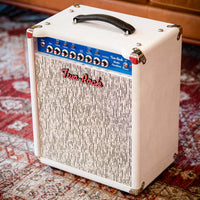 Two-Rock Studio Overdrive Combo blue chassis, white suede, EC Collins black and white pinstripe cloth, metal trim #196