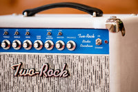 Two-Rock Studio Overdrive Combo blue chassis, white suede, EC Collins black and white pinstripe cloth, metal trim #196