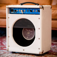 Two-Rock Studio Overdrive Combo blue chassis, white suede, EC Collins black and white pinstripe cloth, metal trim #196