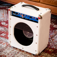 Two-Rock Studio Overdrive Combo blue chassis, white suede, EC Collins black and white pinstripe cloth, metal trim #196