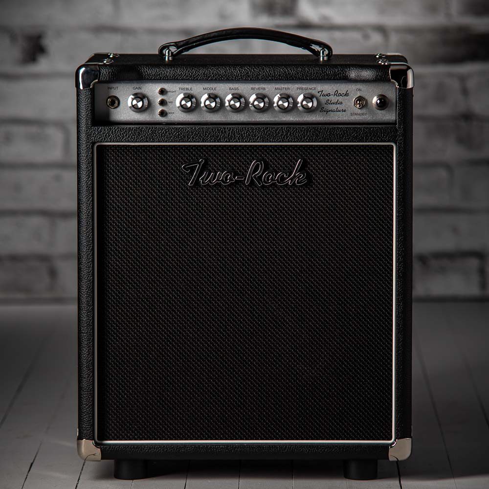 Two-Rock Studio Signature combo, silver anodize, black bronco, black matrix cloth, white piping
