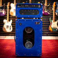 Two Rock TS1 100 Watt Head and Matching 2x12 Cab, Black Anodize, Royal Blue Suede, Black Matrix Cloth, Buckskin Piping SN: 279 /21509