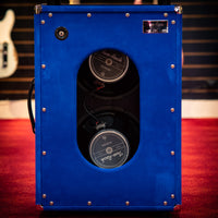 Two Rock TS1 100 Watt Head and Matching 2x12 Cab, Black Anodize, Royal Blue Suede, Black Matrix Cloth, Buckskin Piping SN: 279 /21509
