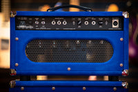 Two Rock TS1 100 Watt Head and Matching 2x12 Cab, Black Anodize, Royal Blue Suede, Black Matrix Cloth, Buckskin Piping SN: 279 /21509