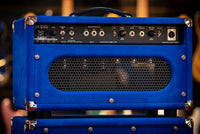 Two Rock TS1 100 Watt Head and Matching 2x12 Cab, Black Anodize, Royal Blue Suede, Black Matrix Cloth, Buckskin Piping SN: 279 /21509