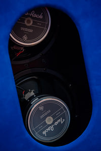 Two Rock TS1 100 Watt Head and Matching 2x12 Cab, Black Anodize, Royal Blue Suede, Black Matrix Cloth, Buckskin Piping SN: 279 /21509