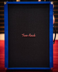 Two Rock TS1 100 Watt Head and Matching 2x12 Cab, Black Anodize, Royal Blue Suede, Black Matrix Cloth, Buckskin Piping SN: 279 /21509