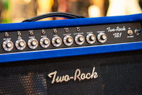 Two Rock TS1 100 Watt Head and Matching 2x12 Cab, Black Anodize, Royal Blue Suede, Black Matrix Cloth, Buckskin Piping SN: 279 /21509