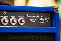 Two Rock TS1 100 Watt Head and Matching 2x12 Cab, Black Anodize, Royal Blue Suede, Black Matrix Cloth, Buckskin Piping SN: 279 /21509