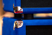Two Rock TS1 100 Watt Head and Matching 2x12 Cab, Black Anodize, Royal Blue Suede, Black Matrix Cloth, Buckskin Piping SN: 279 /21509