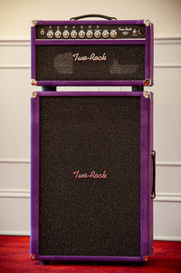 Two Rock TS1 100 Watt Head and Matching 2x12 Cab, Black Anodize, Purple Suede, Black Matrix Cloth, Black Piping SN: 322 /22053