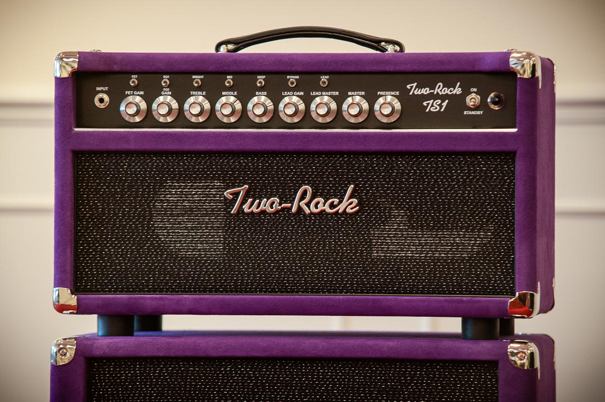 Two Rock TS1 100 Watt Head and Matching 2x12 Cab, Black Anodize, Purple Suede, Black Matrix Cloth, Black Piping SN: 322 /22053