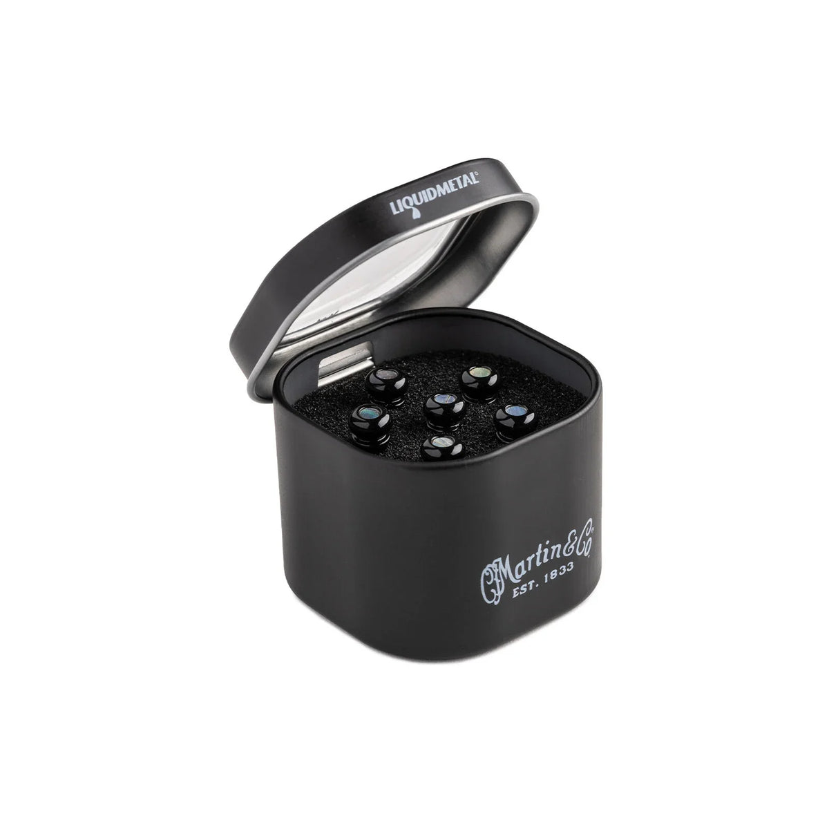 Martin Liquid Metal Bridge Pin Set, Black with Paua