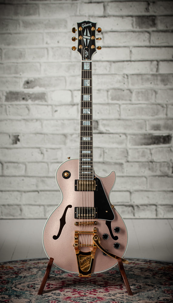 Gibson Les Paul Custom Champagne Sparkle Bigsby #CS600378, full front