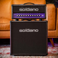 Soldano Astro-20 Black Sparkle Tolex head with matching 1x12 cabinet, full front