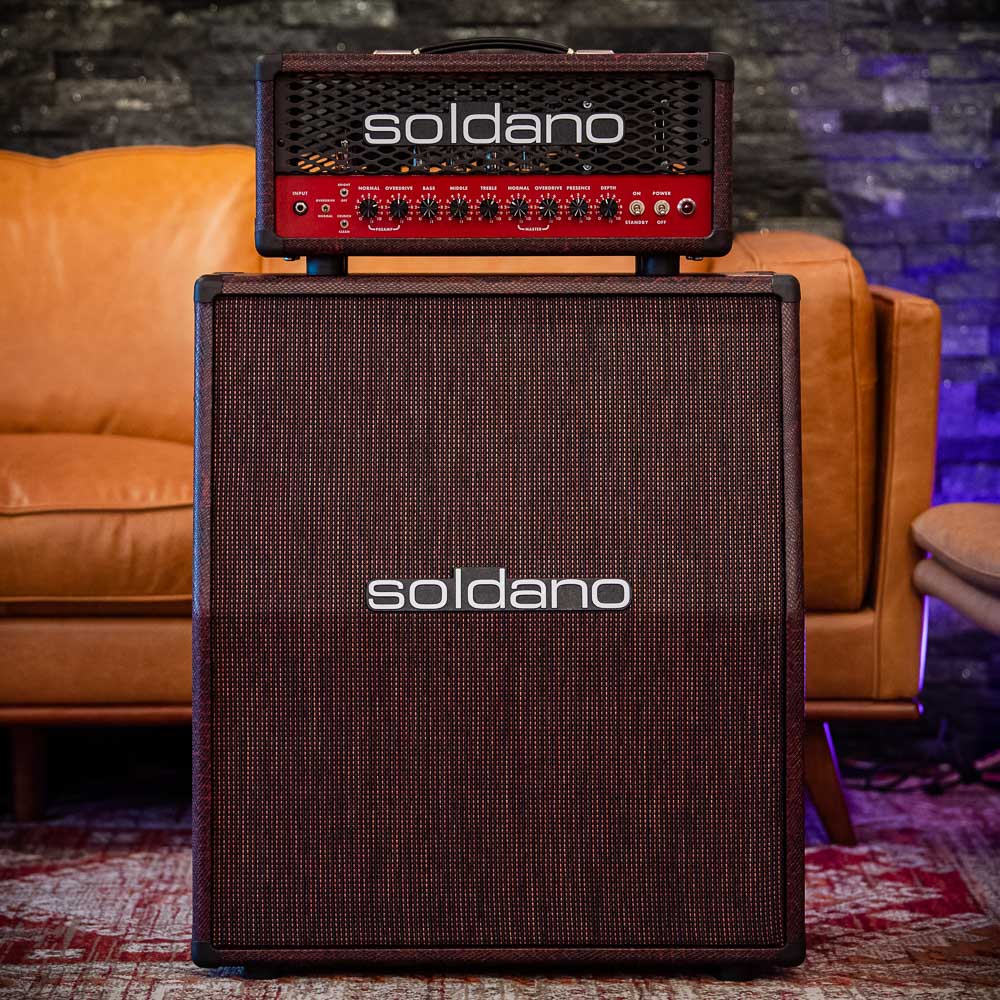 Soldano SLO-30 Custom Burgundy Python Tolex With Matching 2x12 Cab