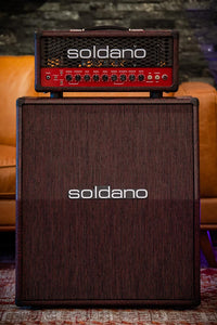 Soldano SLO-30 Custom Burgundy Python Tolex head with matching 2x12 cabinet, full front